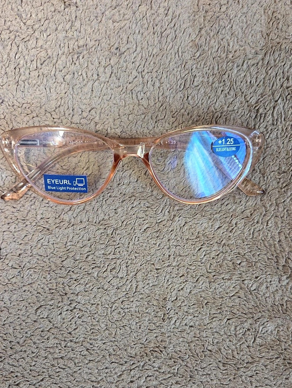 EYEURL Cat-Eye Blue Light Blocking Reading Glasses Brown & Pink